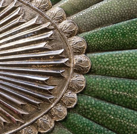 Detail of an antique shagreen box