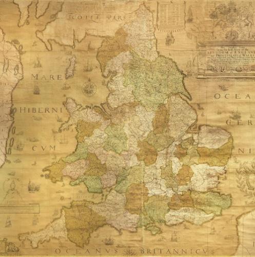 Elizabethan wall map by Christopher Saxton antique maps antique prints