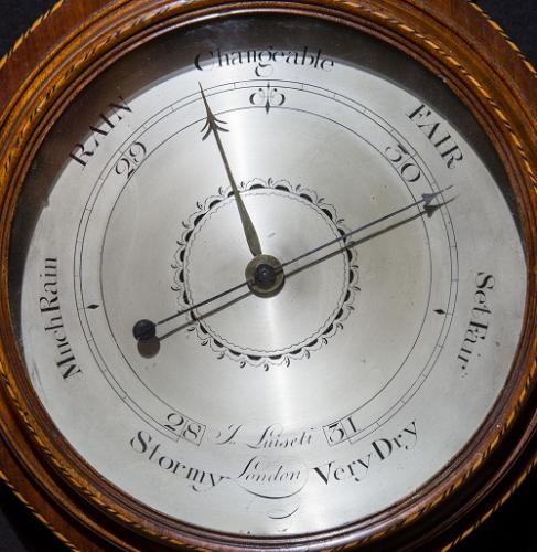 Detail of the face of an antique barometer