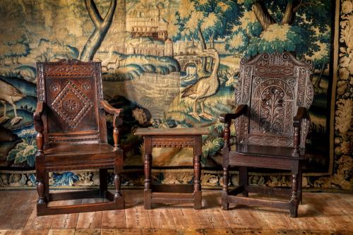 Two wainscot chairs
