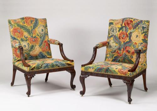 Chippendale Period Gainsborough armchairs