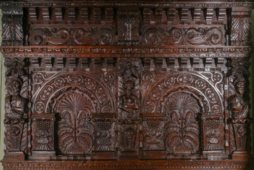 Carved Elizabethan bedhead
