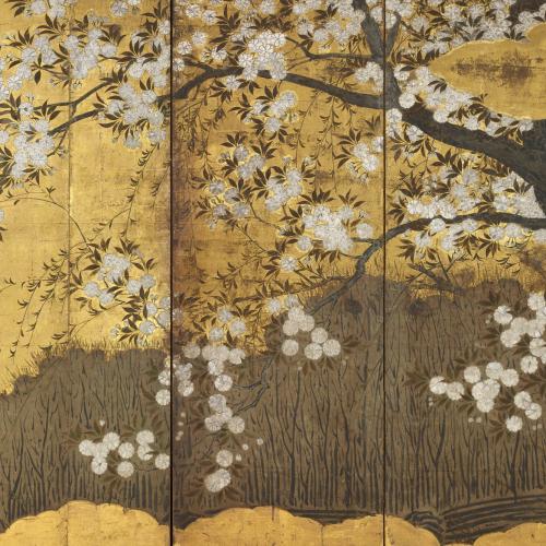 A screen with cherry blossoms, Hasegawa School, Japan 16th/17th century